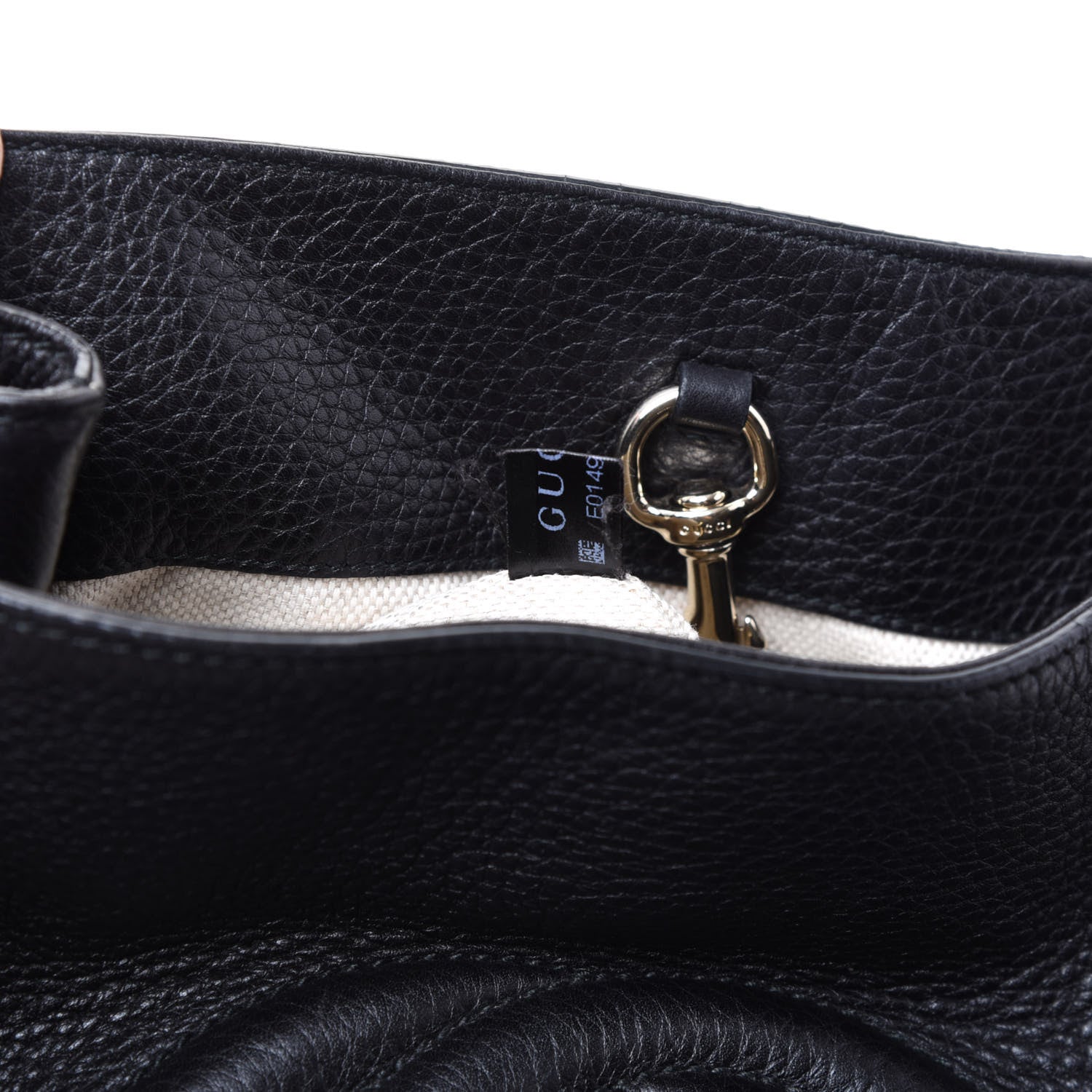Gucci Pebbled Calfskin Medium Soho Chain Shoulder Bag Black 10 of 11