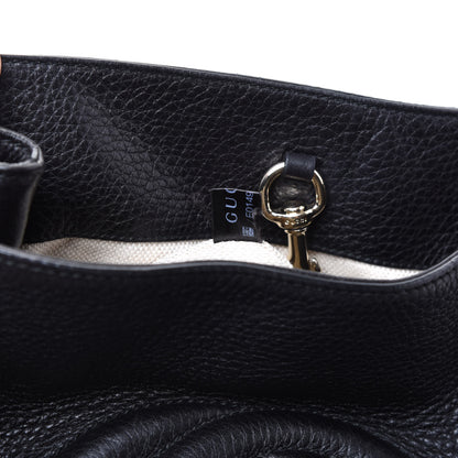 Gucci Pebbled Calfskin Medium Soho Chain Shoulder Bag Black 10 of 11