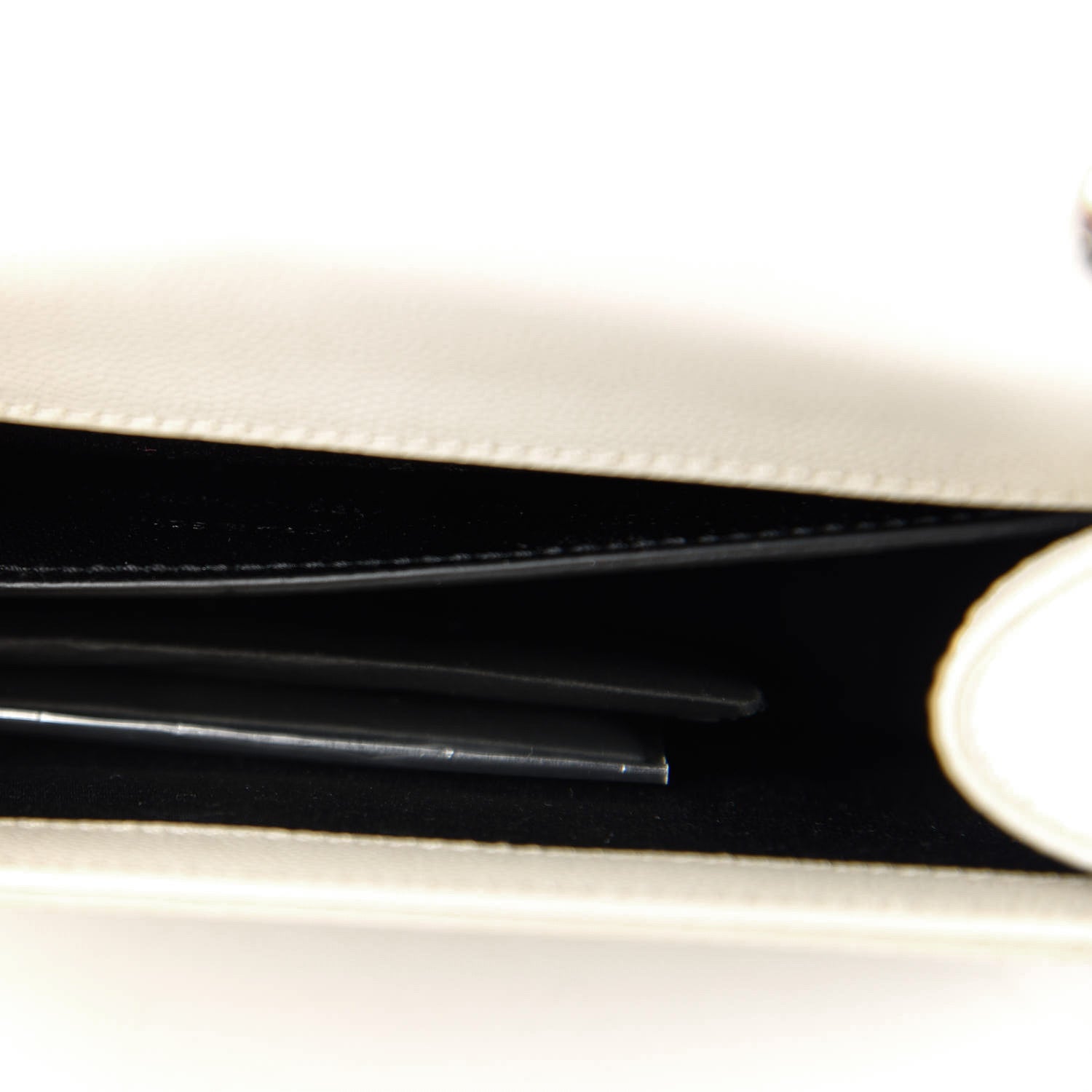 Saint Laurent Grain De Poudre Small Monogram Kate Satchel Blanc Vintage 9 of 10
