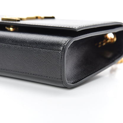 Saint Laurent Grain De Poudre Small Monogram Kate Satchel Black 9 of 12