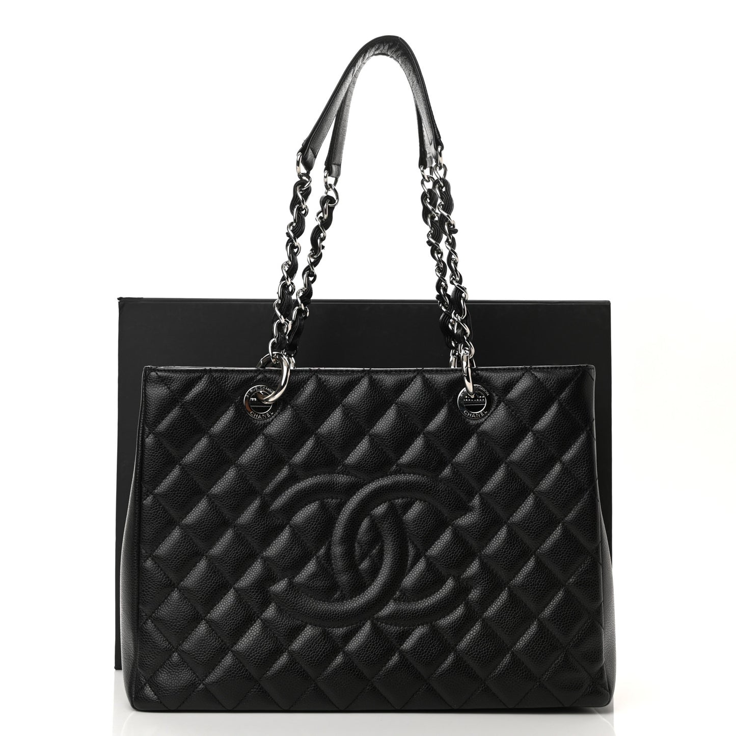 Caviar Quilted Grand Shopping Tote GST Black