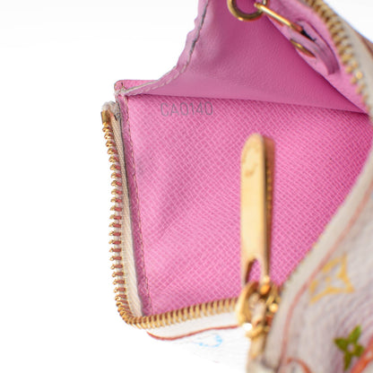Louis Vuitton Monogram Multicolor Key Pouch White Litchi 6 of 9