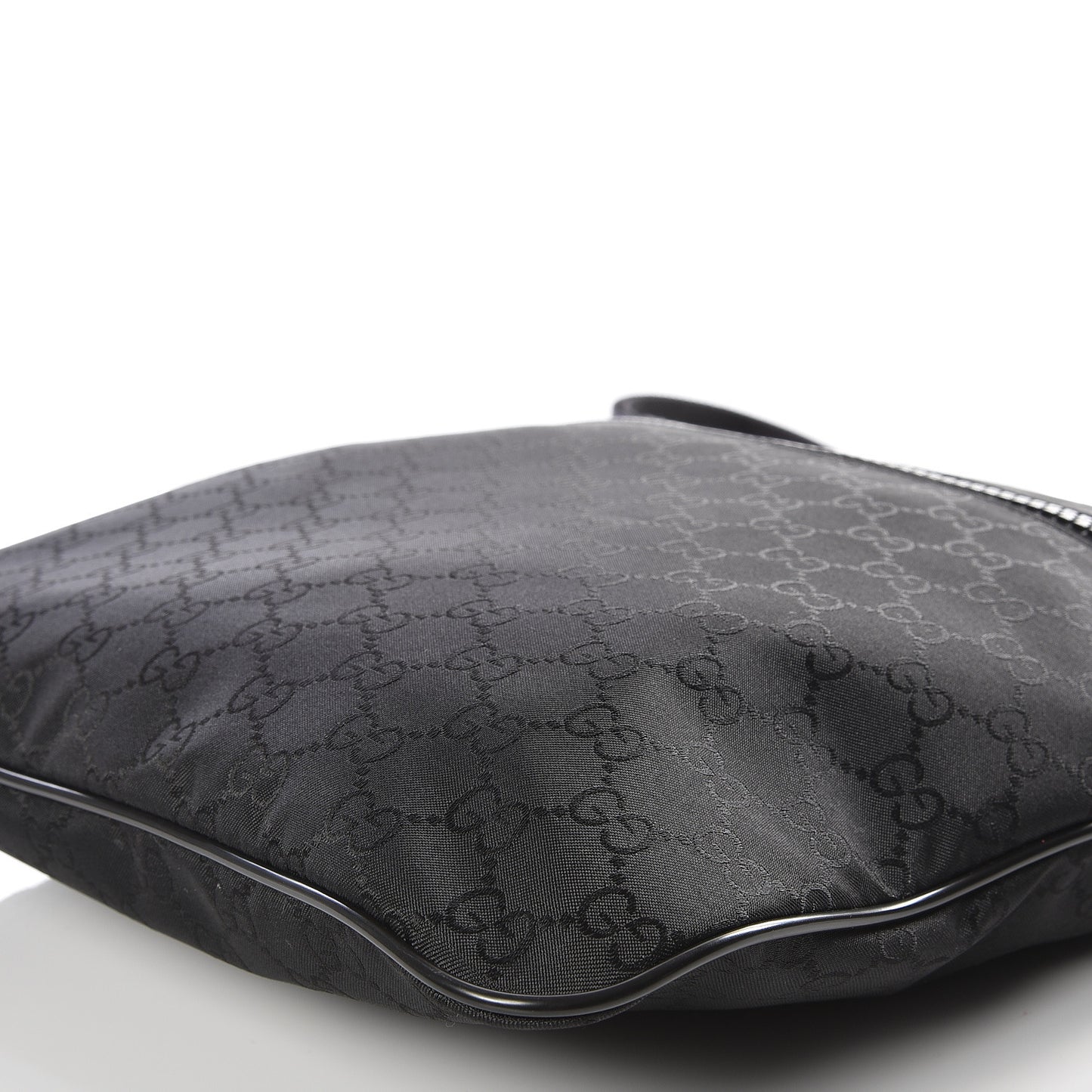 Nylon Monogram Medium Flat Messenger Bag Black