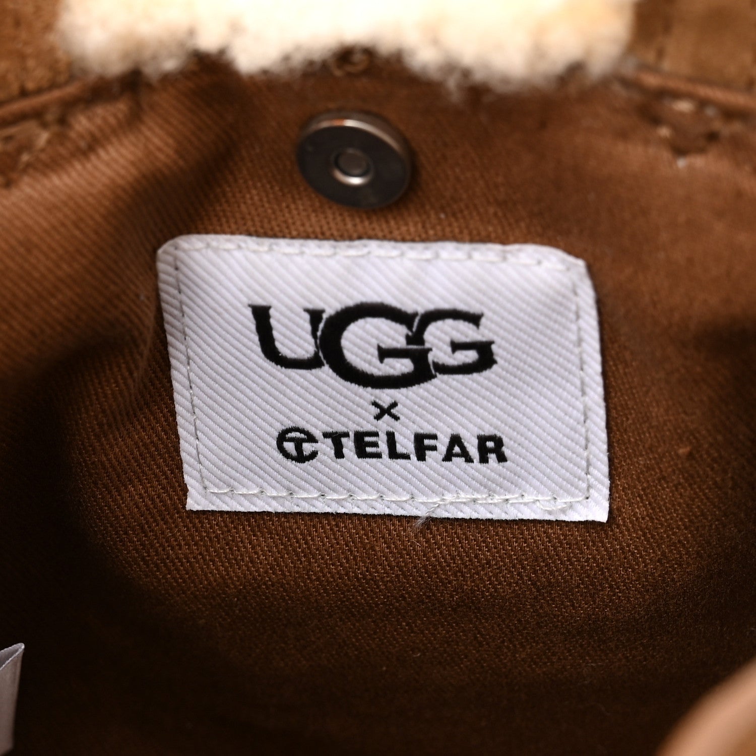 Telfar X UGG Suede Shearling Reverse Small Shopping Bag Natural 6 of 11