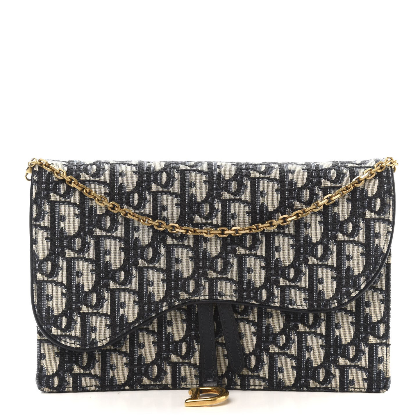 Oblique Saddle Chain Pouch Blue