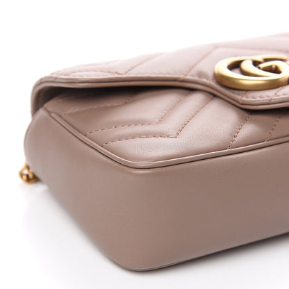 Gucci Calfskin Matelasse Super Mini GG Marmont Shoulder Bag Porcelain Rose 9 of 12