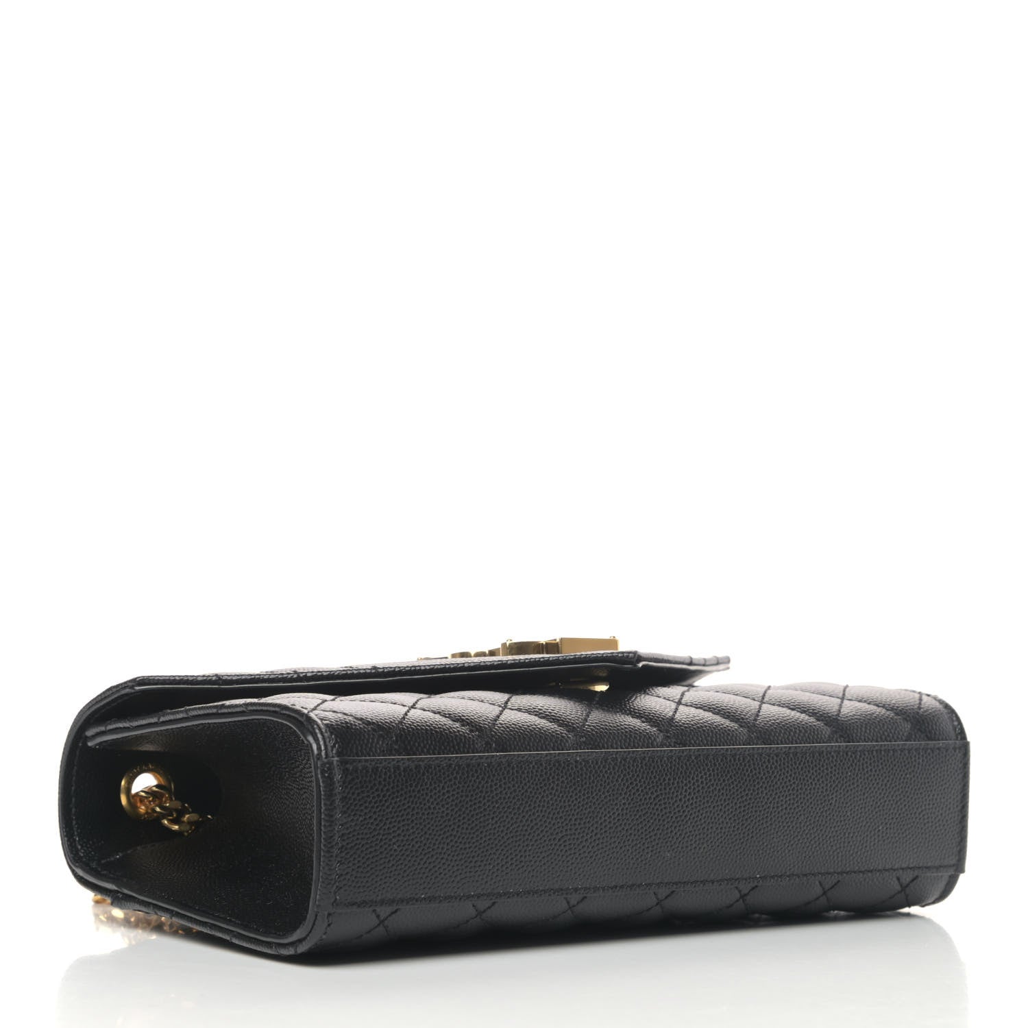 Saint Laurent Grain De Poudre Textured Mixed Matelasse Triquilt Small Monogram Satchel Black 3 of 4