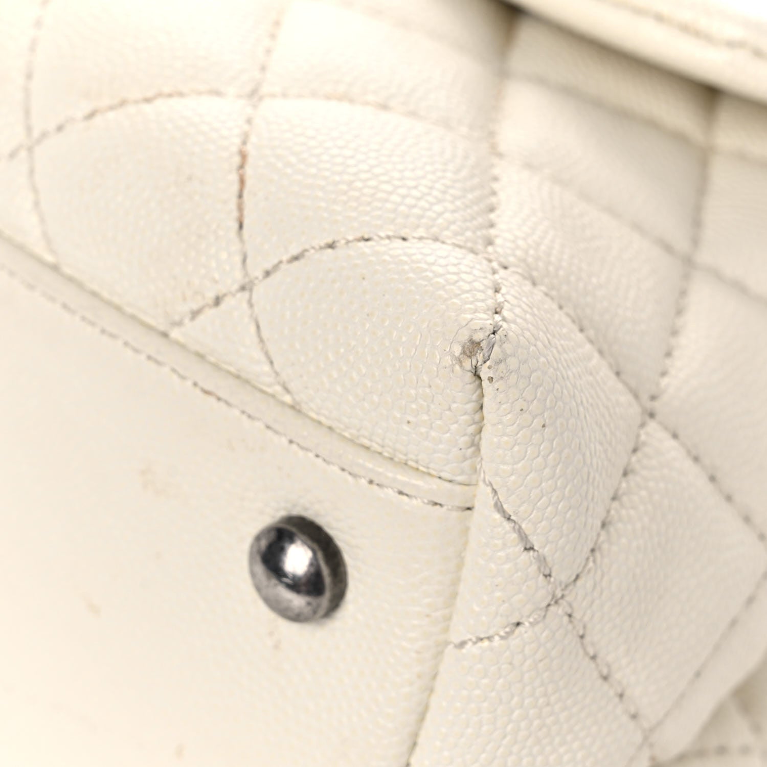 Chanel Caviar Lizard Quilted Small Coco Handle Flap Ivory 6 of 24
