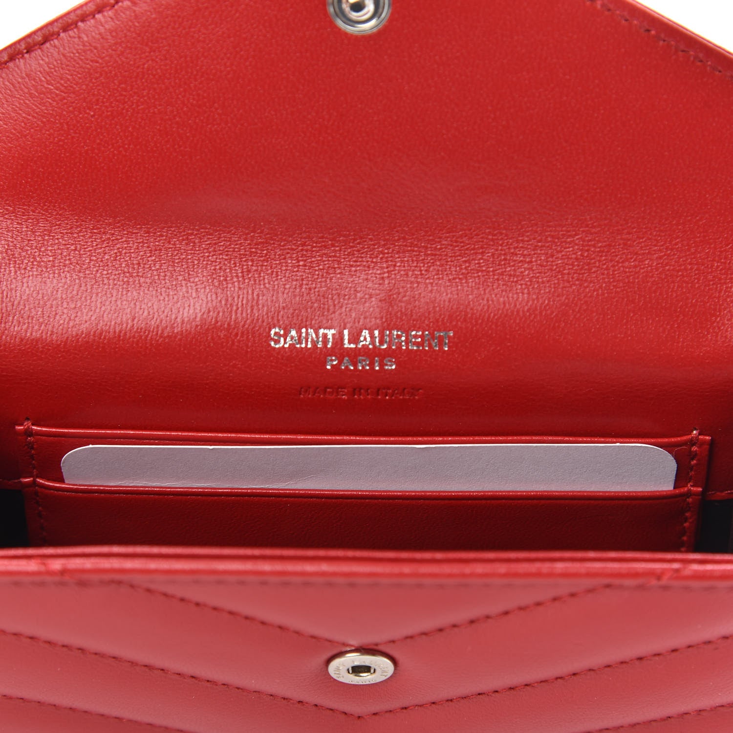 Saint Laurent Calfskin Y Quilted Monogram Small Loulou Envelope Wallet 6 of 7