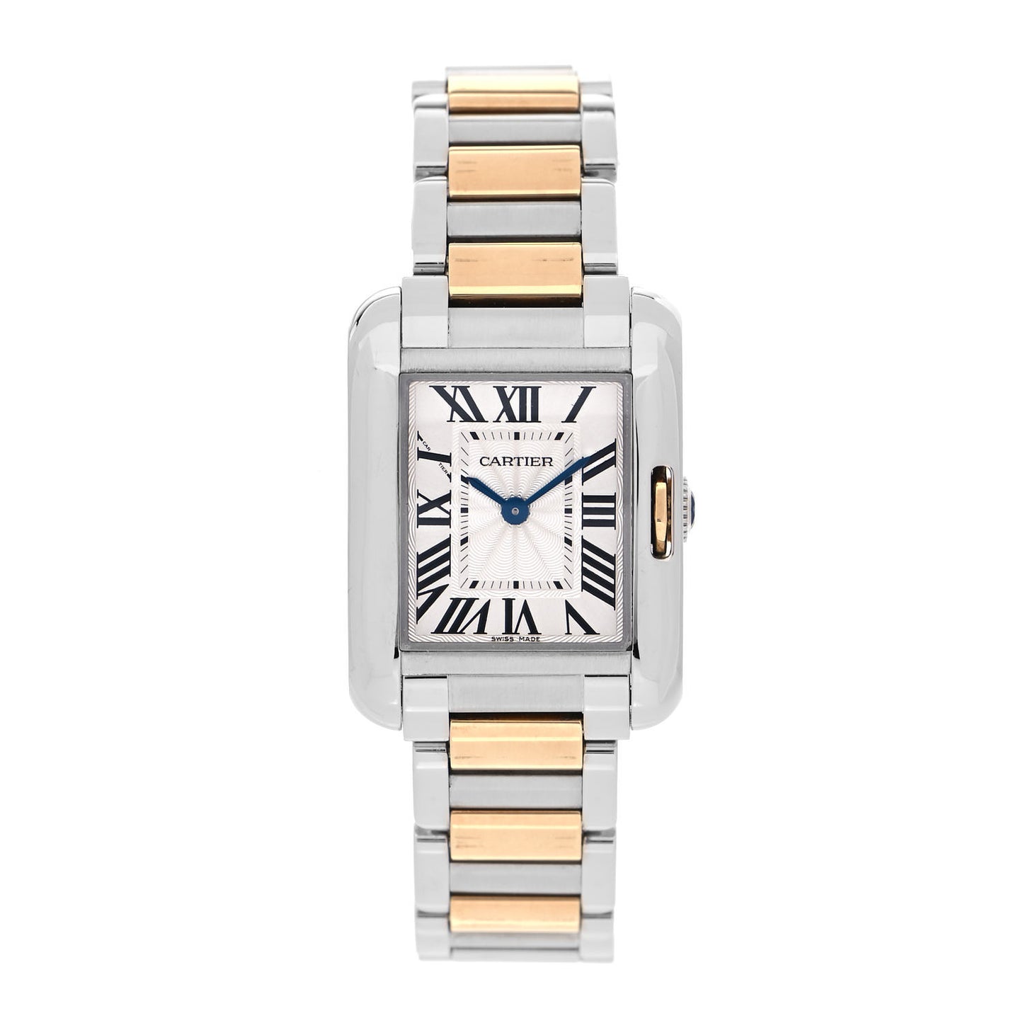 Stainless Steel 18K Yellow Gold 23mm Tank Anglaise Quartz Watch