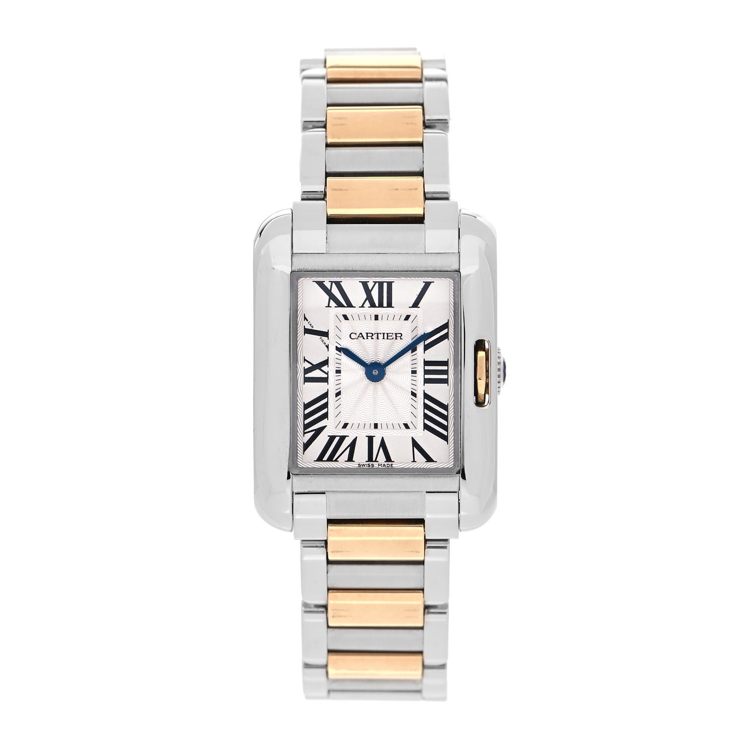 Cartier Stainless Steel 18K Yellow Gold 23mm Tank Anglaise Quartz Watch 1 of 4