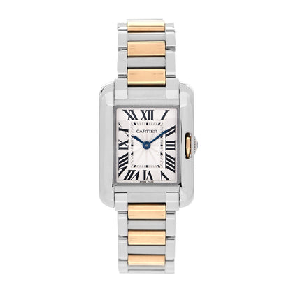 Cartier Stainless Steel 18K Yellow Gold 23mm Tank Anglaise Quartz Watch 1 of 4