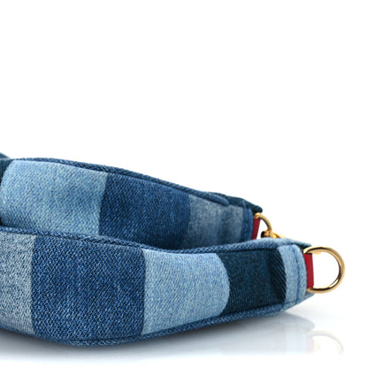 Louis Vuitton Denim Damier Monogram Patchwork Multi Pochette Accessories Blue Rouge 14 of 14