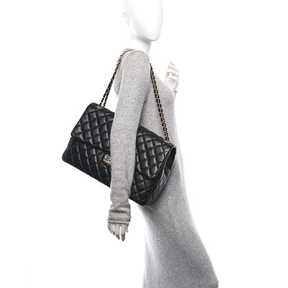 Chanel Grained Calfksin Quilted XXL Travel Flap Bag Black 2 of 10