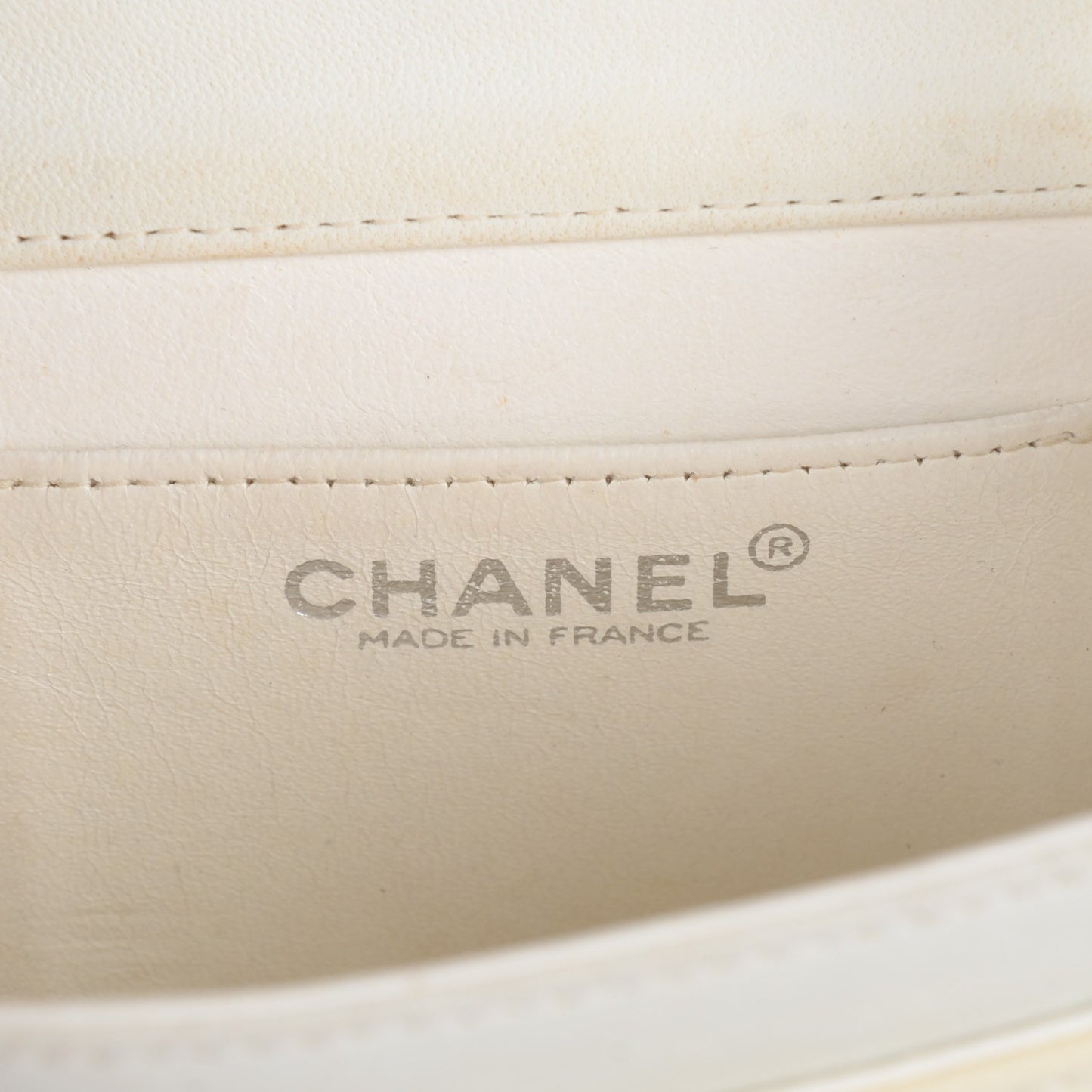 Patent Square Quilt Mini Flap White Black