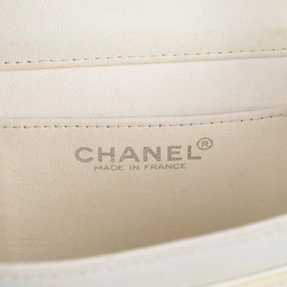 Chanel Patent Square Quilt Mini Flap White Black 9 of 9