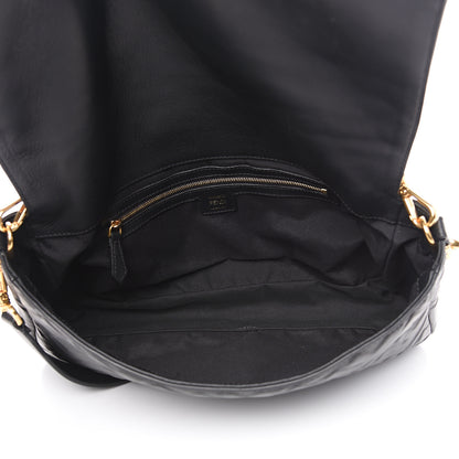 Fendi Nappa FF 1974 Embossed Large Baguette Black 4 of 9