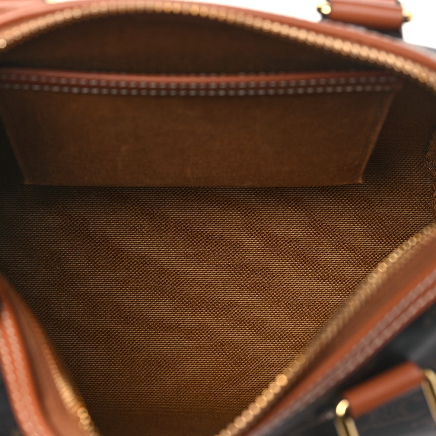 Triomphe Canvas Calfskin Small Boston Bag Tan