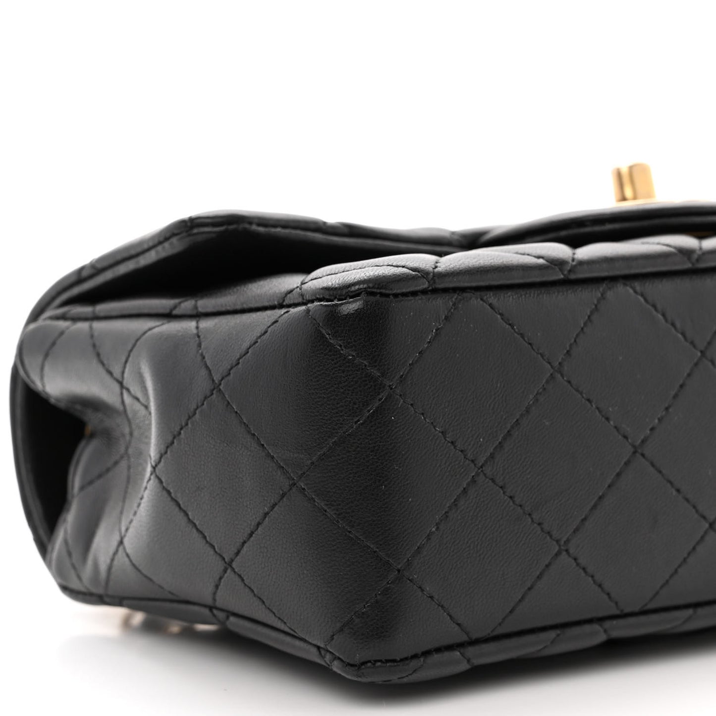 Lambskin Quilted Mini Rectangular Flap Black