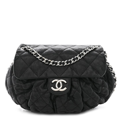 Chanel Washed Lambskin Quilted Medium Chain Around Messenger Black 1 of 16