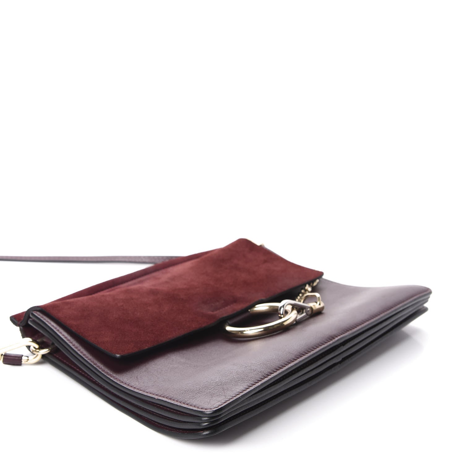 Chloe Calfskin Suede Medium Faye Shoulder Bag Plum Purple 4 of 9