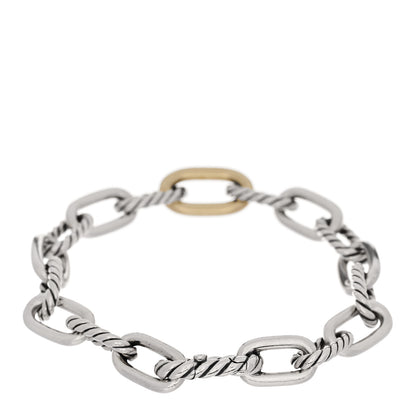 David Yurman Sterling Silver 18K Yellow Gold 8.5mm Madison Chain Bracelet 2 of 4