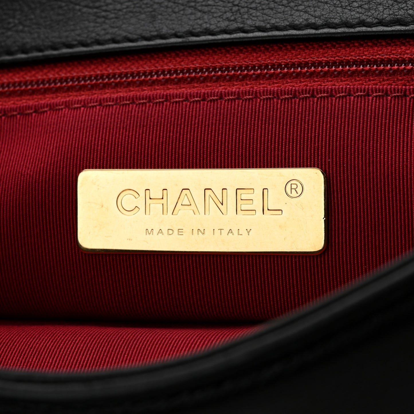 Calfskin Quilted Underline Flap Black