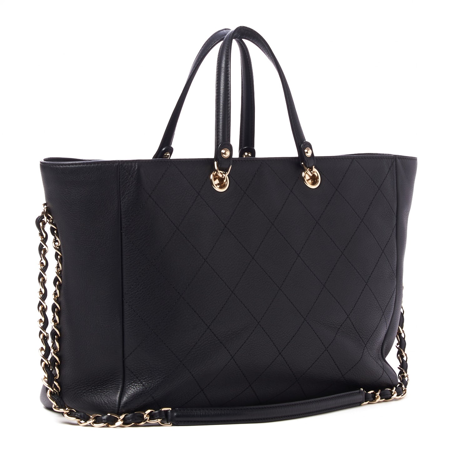 Bullskin Stitched Medium Shopping Bag Black