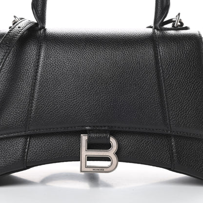 Balenciaga Grained Calfskin Small Hourglass Top Handle Bag Black 8 of 11
