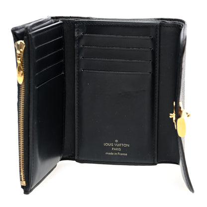 Louis Vuitton Monogram Flower Lock Compact Wallet Black 5 of 6