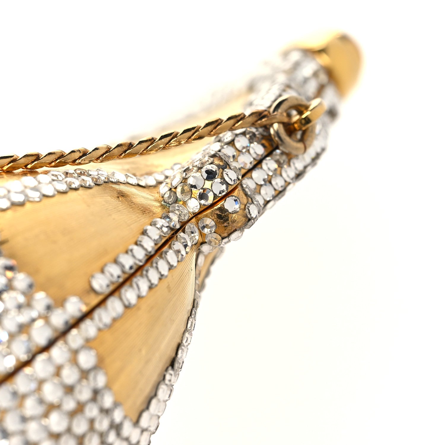 Judith Leiber Swarovski Crystal Chatelaine Minaudiere Gold 14 of 14