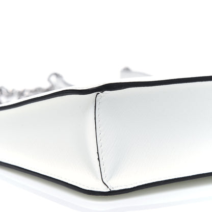 Prada Saffiano Vernice Chain Crossbody Bag Bianco 9 of 12