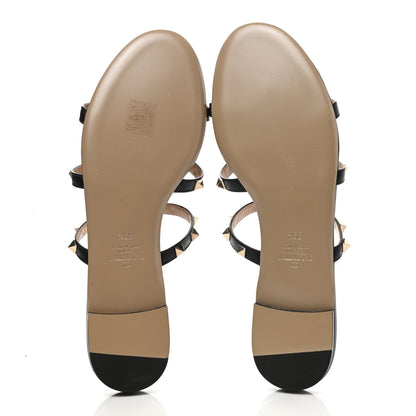 Valentino Garavani Nappa Rockstud Caged Flat Slide Sandals 39.5 Black 5 of 7
