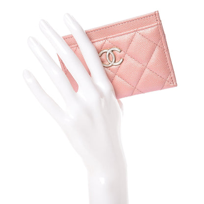 Chanel Iridescent Caviar Quilted Card Holder Rose Pink 2 of 9