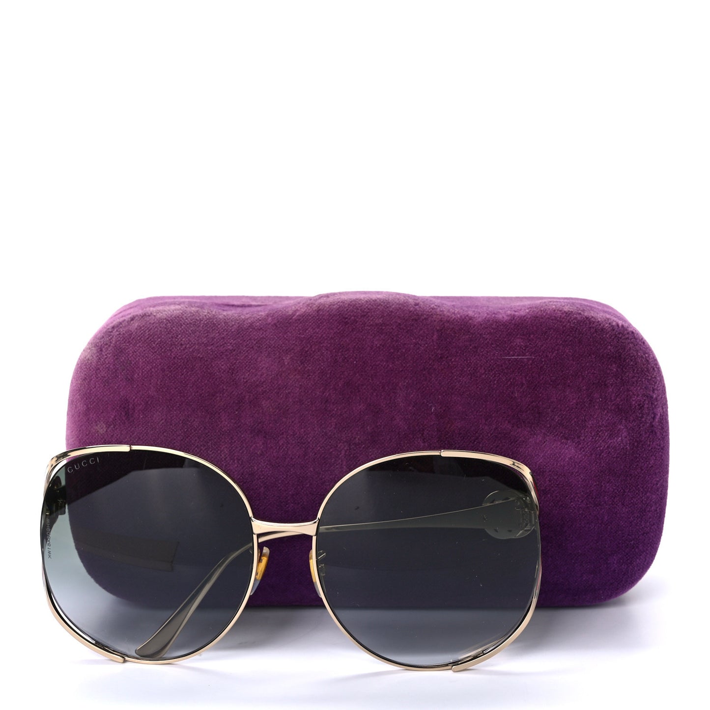 Metal Oversized Round Frame GG0225S Sunglasses Gold
