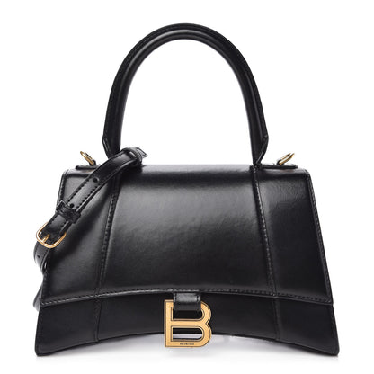 Balenciaga Shiny Box Calfskin Small Hourglass Top Handle Bag Black 1 of 9