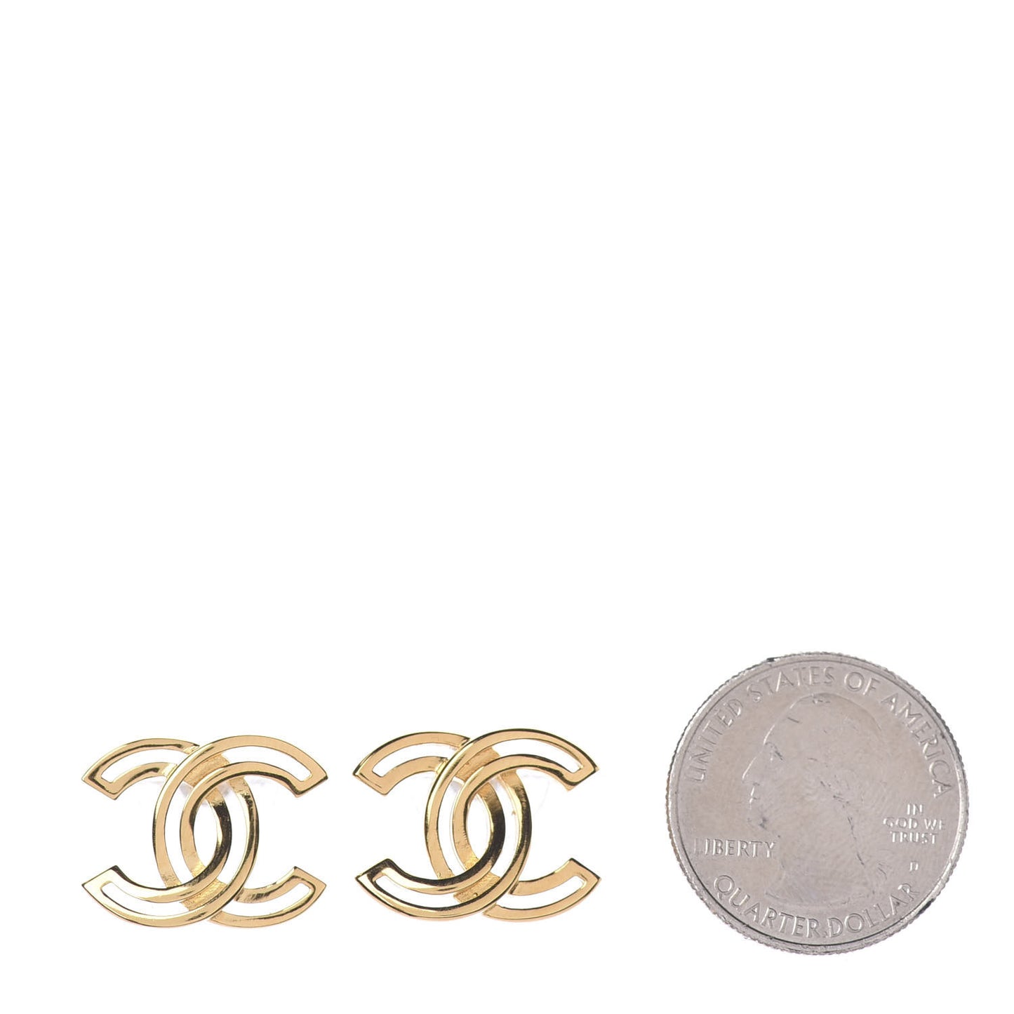 Metal Obazine CC Earrings Gold