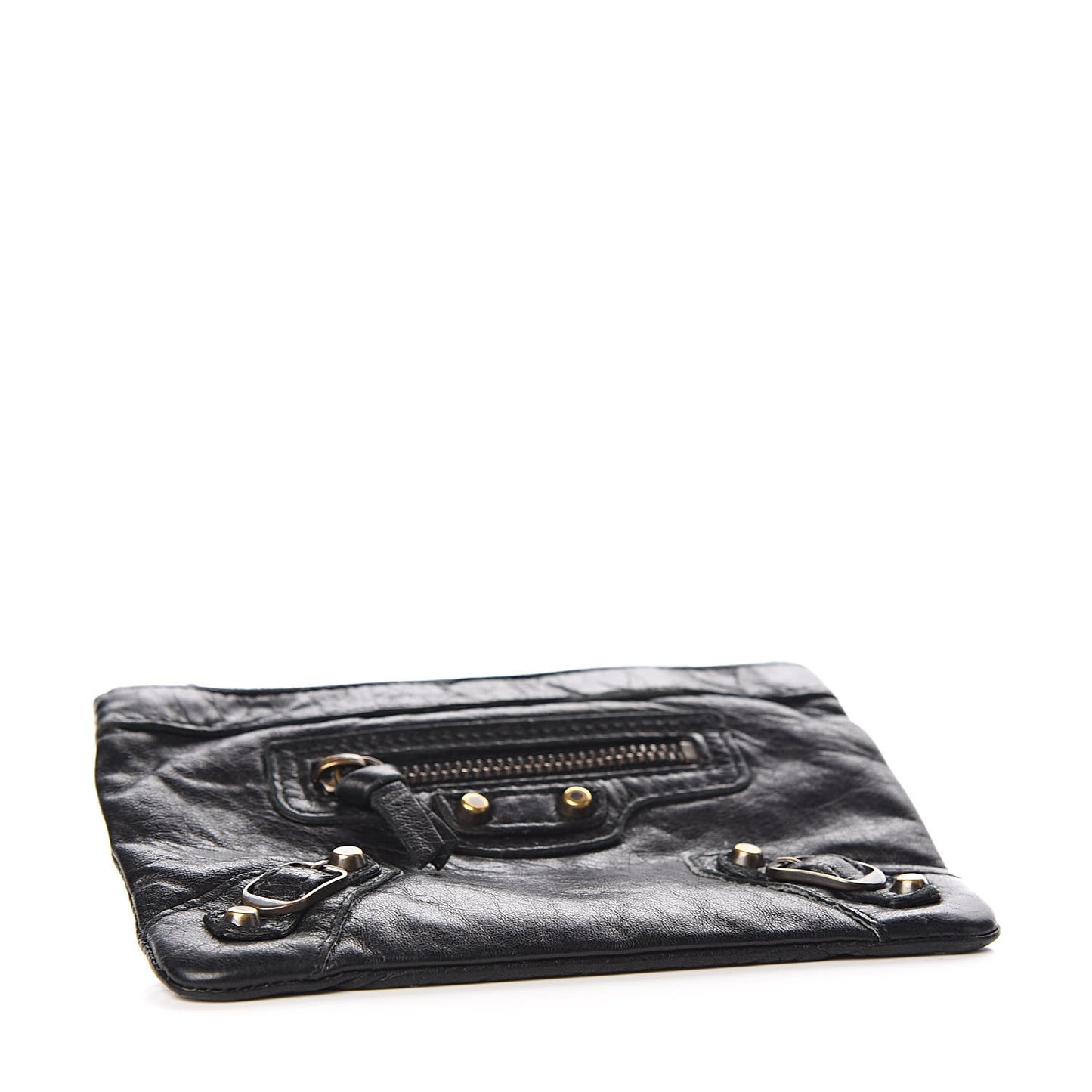 Agneau Classic Gold Hardware M Porte-Monnaie Coin Purse Black