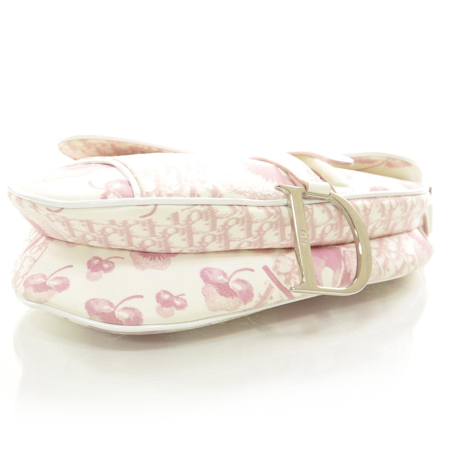 Christian Dior Monogram Floral Saddle Bag Pink 5 of 9