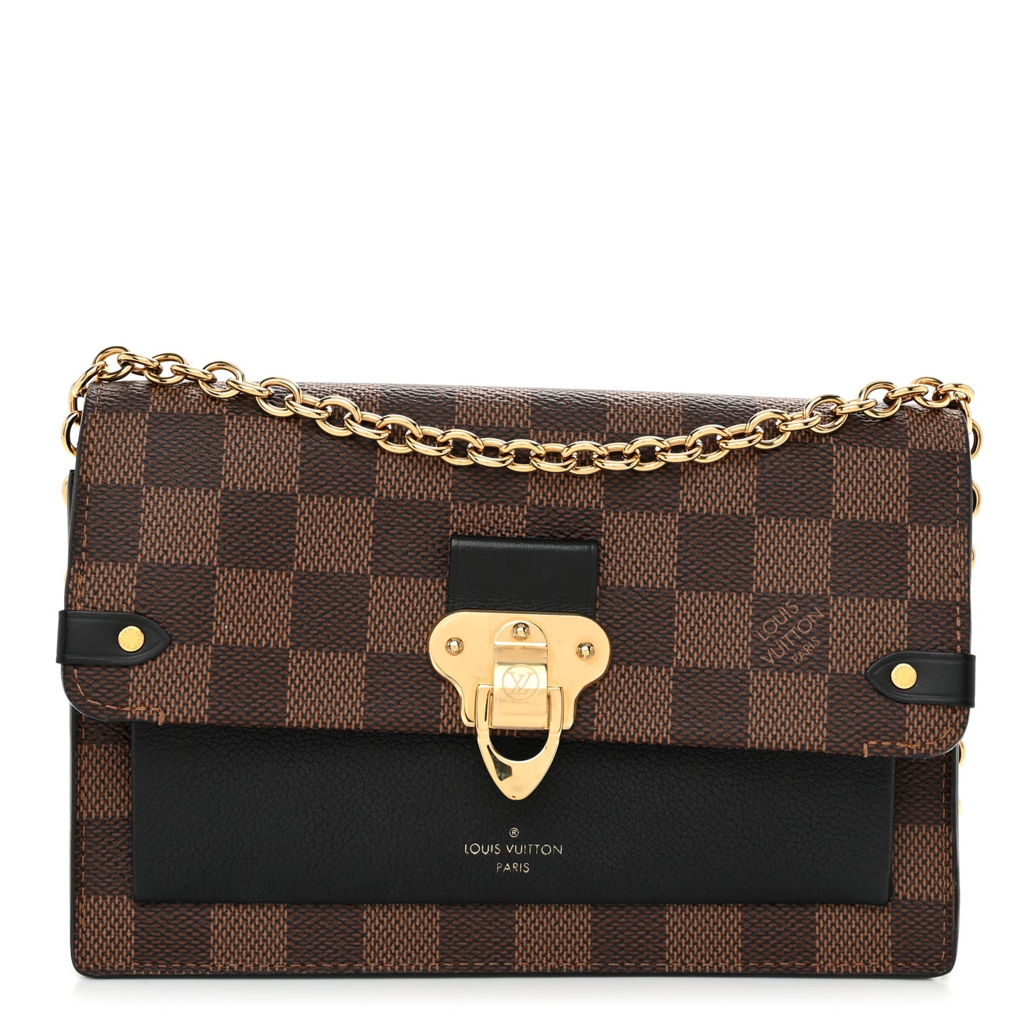 Damier Ebene Vavin Chain Wallet Black