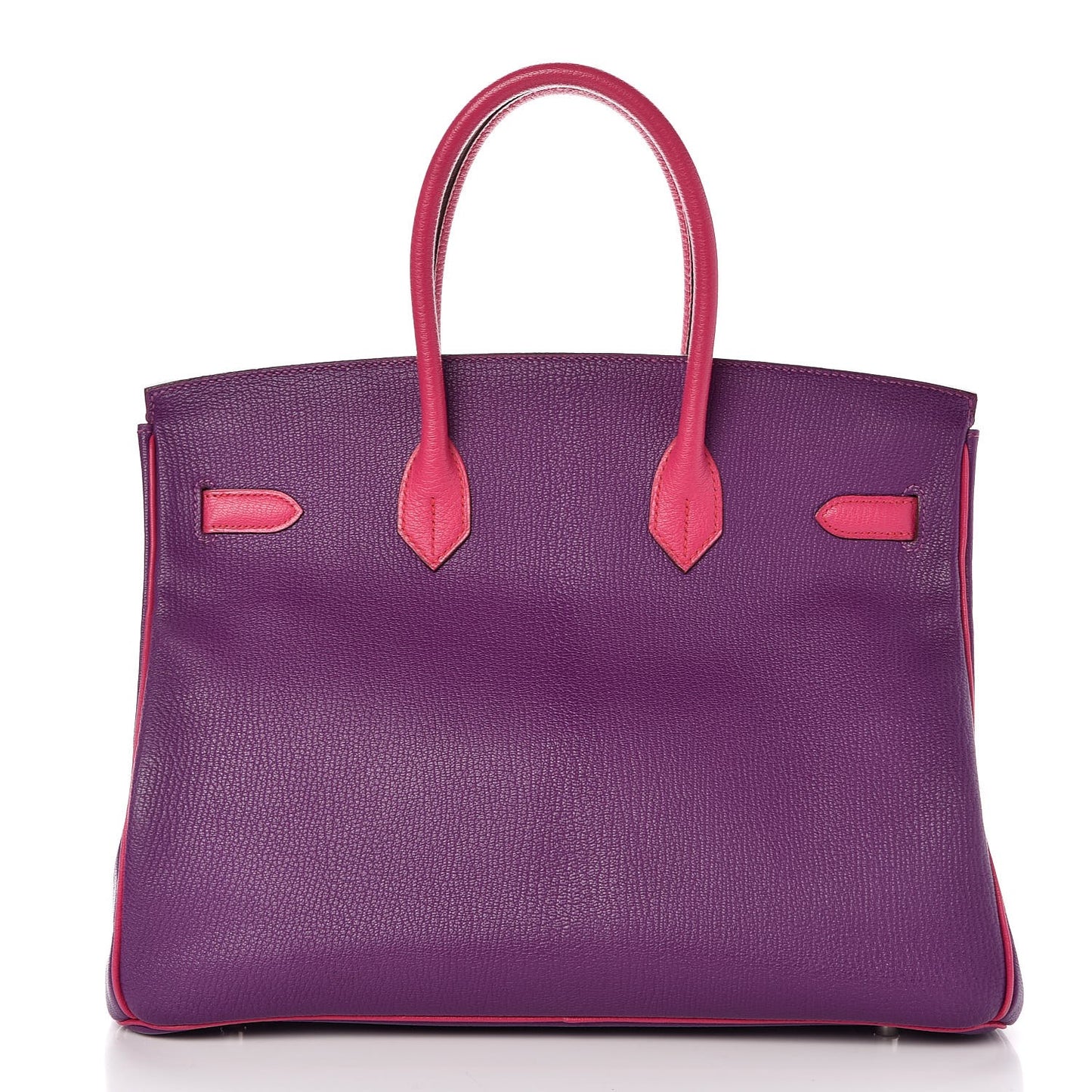 Chevre Mangalore Bi-Color Horseshoe Birkin 35 Ultraviolet Rose Tyrien