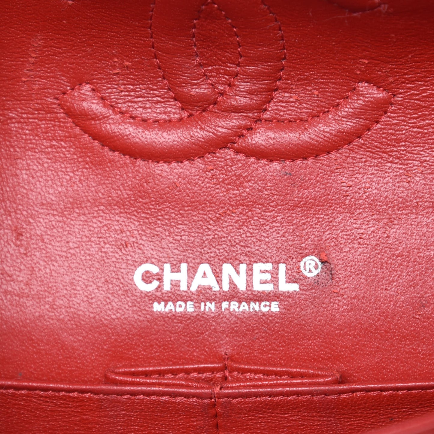Lambskin Quilted Medium Double Flap Red