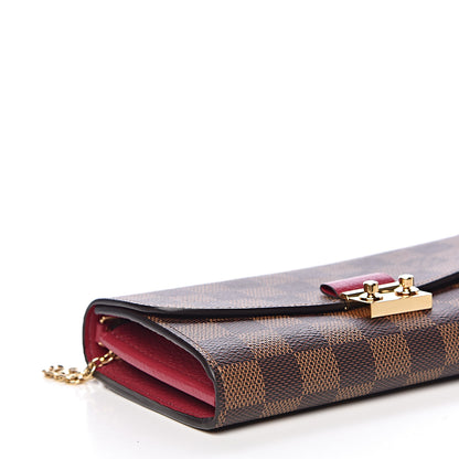 Louis Vuitton Damier Ebene Croisette Chain Wallet Scarlet 8 of 11
