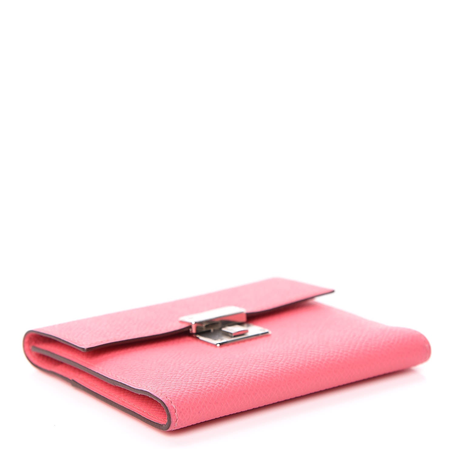 Hermes Epsom Clic Mini Card Holder Rose Azalee 4 of 9