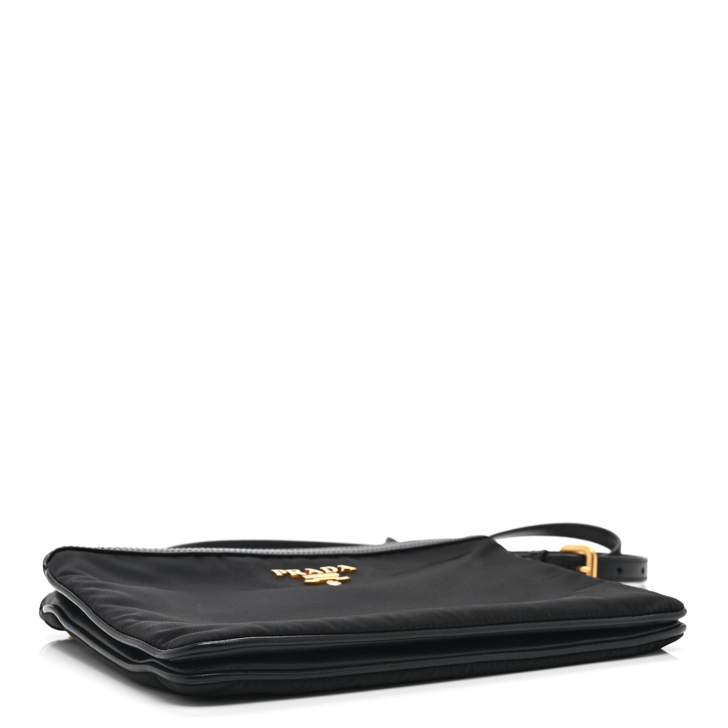 Prada Tessuto Nylon Soft Calf Double Zip Crossbody Bag Black 6 of 21