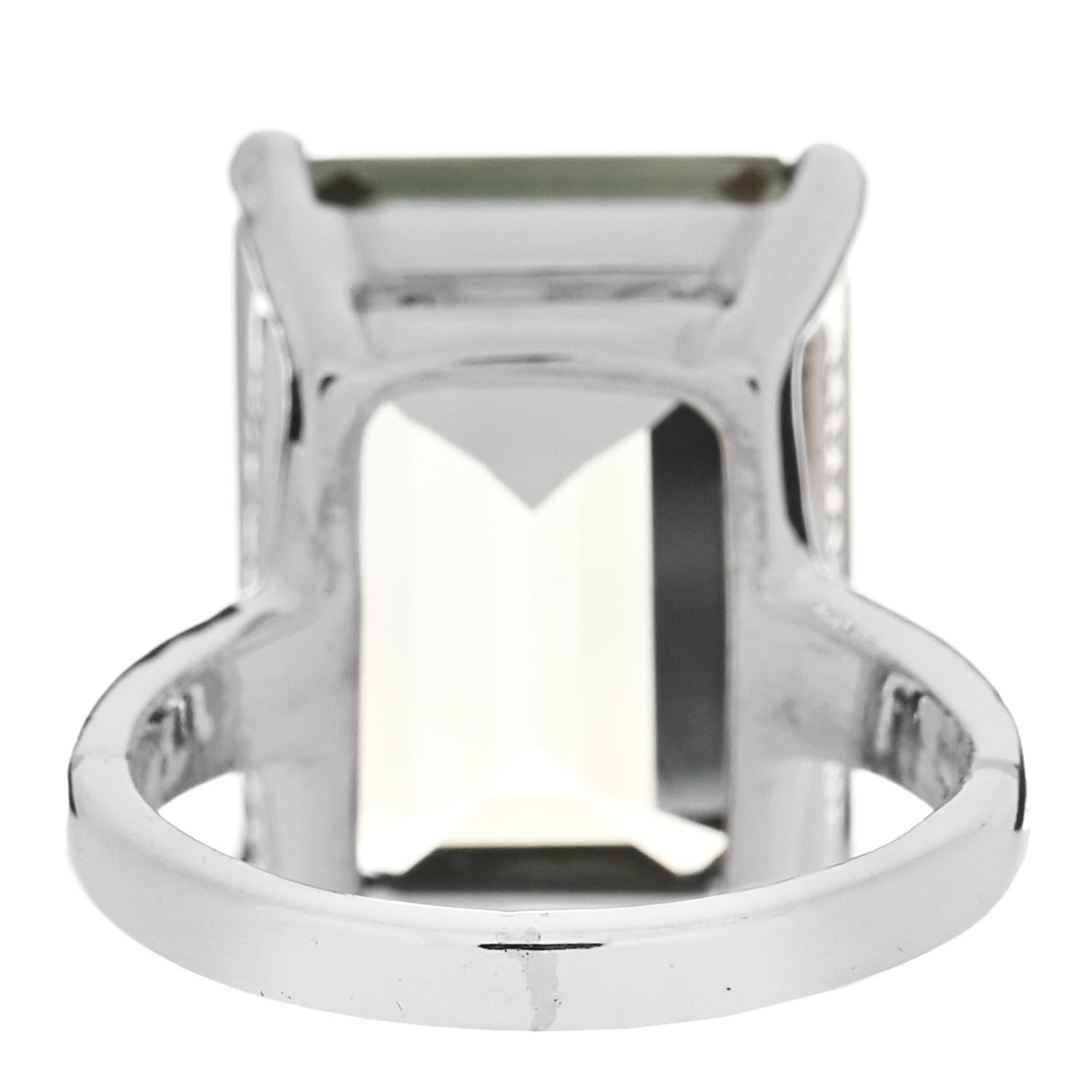 Tiffany Sterling Silver Green Quartz Sparklers Cocktail Ring 47/4 4 of 5