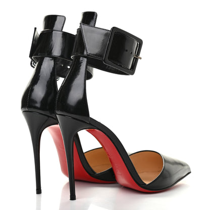 Christian Louboutin Patent Vinyl Harler 100 Ankle Strap Pumps 37.5 Black 4 of 8