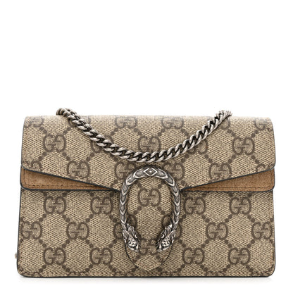 Gucci GG Supreme Monogram Super Mini Dionysus Shoulder Bag Taupe 1 of 10