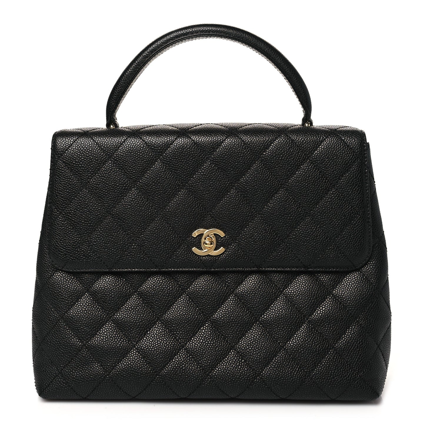 Caviar Quilted Jumbo Kelly Flap Black