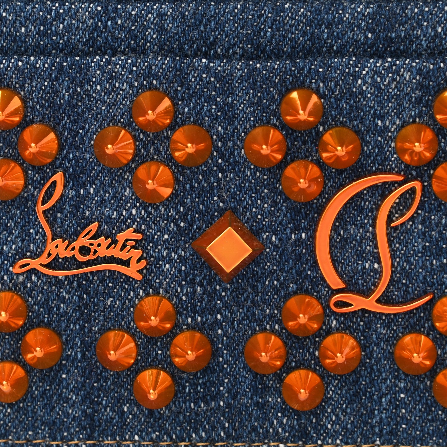 Christian Louboutin Denim Studded Card Holder Blue 6 of 6